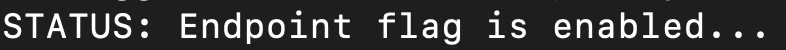 You can view the status of your flag in the Terminal from our log statements, which should read &quot;STATUS: endpoint flag is enabled&quot;.