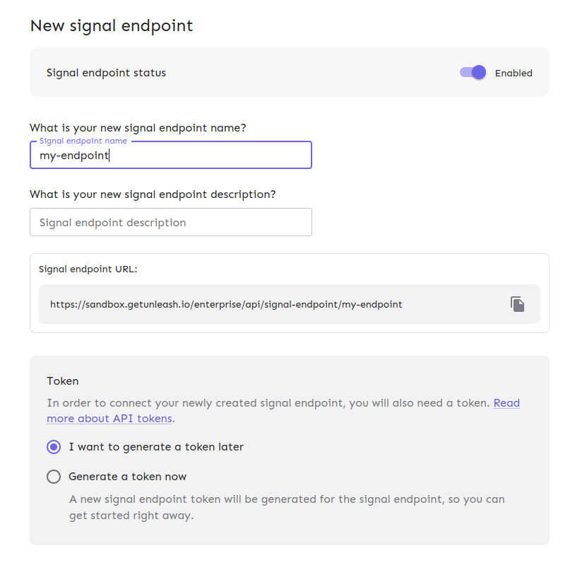 New signal form.